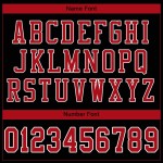 Maillot de football en maille noire rouge et blanc, authentique et personnalisé Maillot de football en maille noire rouge et blanc, authentique et personnalisé