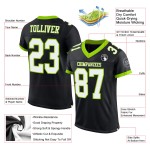 Maillot de football noir vert blanc-fluo personnalisé en maille authentique Maillot de football noir vert blanc-fluo personnalisé en maille authentique