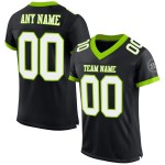 Maillot de football noir vert blanc-fluo personnalisé en maille authentique Maillot de football noir vert blanc-fluo personnalisé en maille authentique