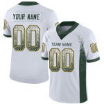Maillot de football personnalisé en maille blanc vert-or Drift Fashion Maillot de football personnalisé en maille blanc vert-or Drift Fashion
