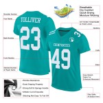 Maillot de football authentique en maille Aqua White personnalisé Maillot de football authentique en maille Aqua White personnalisé