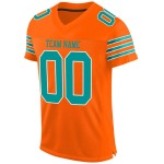 Maillot de football personnalisé Aqua-White Authentic Orange Mesh Maillot de football personnalisé Aqua-White Authentic Orange Mesh