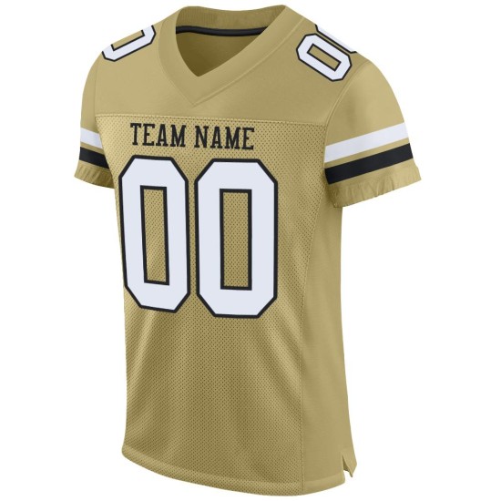 Maillot de football Vegas Gold authentique en maille blanc-noir personnalisé Maillot de football Vegas Gold authentique en maille blanc-noir personnalisé