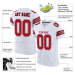 Maillot de football authentique en maille blanche rouge et noir personnalisé Maillot de football authentique en maille blanche rouge et noir personnalisé
