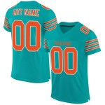 Maillot de football personnalisé en maille authentique orange-blanc Aqua Maillot de football personnalisé en maille authentique orange-blanc Aqua