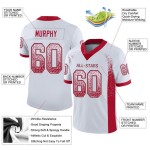 Maillot de football blanc en maille rouge-gris personnalisé Maillot de football blanc en maille rouge-gris personnalisé