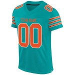 Maillot de football personnalisé en maille authentique orange-blanc Aqua Maillot de football personnalisé en maille authentique orange-blanc Aqua