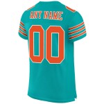 Maillot de football personnalisé en maille authentique orange-blanc Aqua Maillot de football personnalisé en maille authentique orange-blanc Aqua