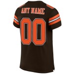 Maillot de football authentique en maille marron orange-blanc personnalisé Maillot de football authentique en maille marron orange-blanc personnalisé