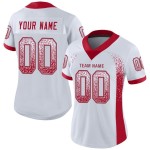 Maillot de football blanc en maille rouge-gris personnalisé Maillot de football blanc en maille rouge-gris personnalisé