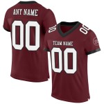 Maillot de football personnalisé en maille bordeaux blanc-noir authentique Maillot de football personnalisé en maille bordeaux blanc-noir authentique