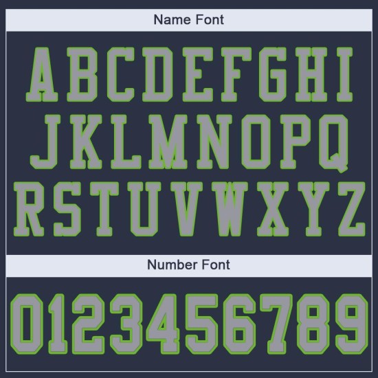 Maillot de football gris-néon en maille bleu marine authentique, vert clair et personnalisé Maillot de football gris-néon en maille bleu marine authentique, vert clair et personnalisé