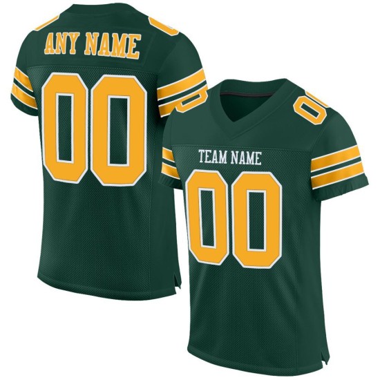 Maillot de football personnalisé authentique en maille vert or-blanc Maillot de football personnalisé authentique en maille vert or-blanc