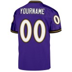 Maillot de football personnalisé violet, blanc et ancien, en maille, doré, authentique Maillot de football personnalisé violet, blanc et ancien, en maille, doré, authentique