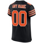 Maillot de football personnalisé en maille noire authentique orange-blanc Maillot de football personnalisé en maille noire authentique orange-blanc