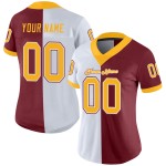 Maillot de football personnalisé en maille or-blanc, bordeaux, mode Maillot de football personnalisé en maille or-blanc, bordeaux, mode