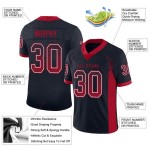 Maillot de football personnalisé en maille rouge et blanche, bleu marine, à la mode Maillot de football personnalisé en maille rouge et blanche, bleu marine, à la mode